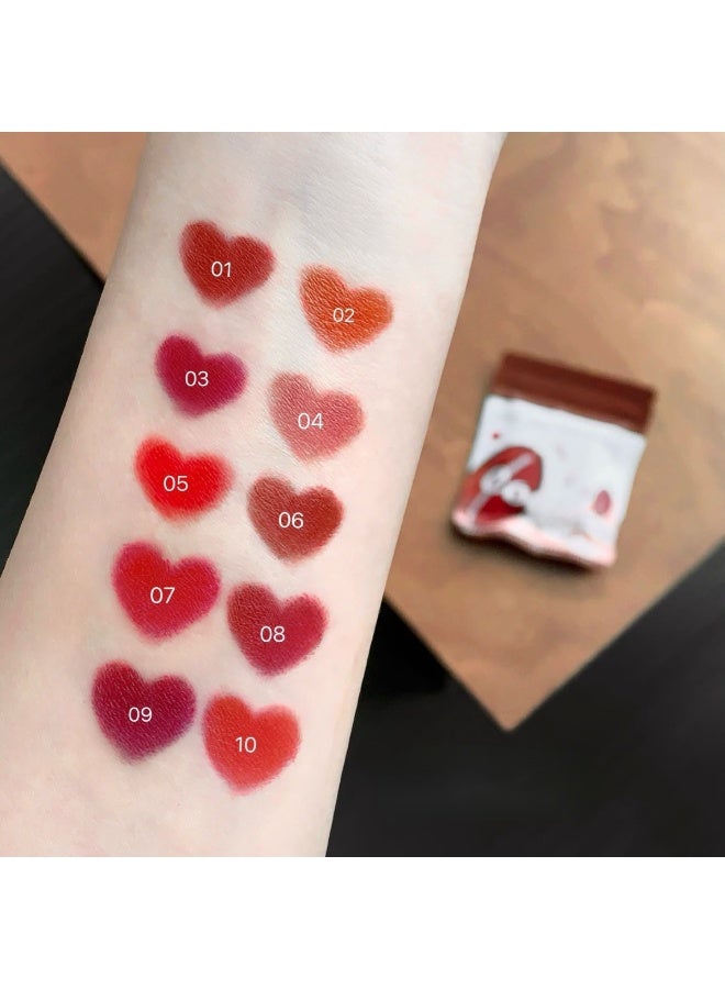 Huitich 10-Color Capsule Chocolate Lipstick Set – Mini Matte Non-Slip Lipsticks - Image 2
